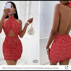 Shein red dress